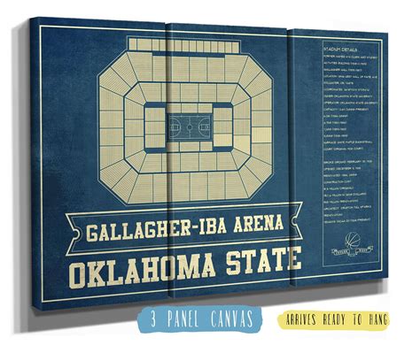 Oklahoma State University Cowboys Gallagher Iba Arena Seating Chart College Basketball Art