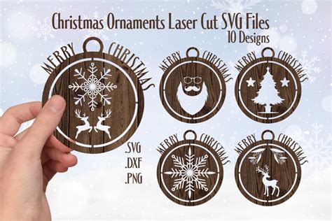 Merry Christmas Ornaments Laser Cut Svg Files 2203726