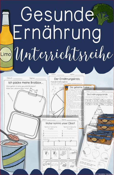 Gesunde Ernährung Unterrichtsreihe Arbeitsblätter Texte Kostenlose