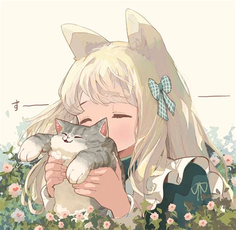 「🌼猫吸いねこみみ🐈🐾 」おいも🍠のイラスト