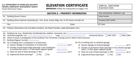 Fema Elevation Certificate Fillable Form