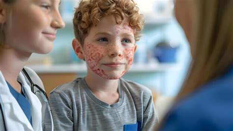 Premium Photo Pediatrician Examining Boy With Severe Red Rash For