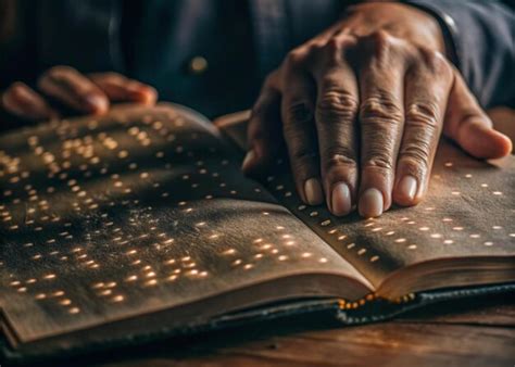 Hands Reading Braille Text In Commemoration Of World Braille Day