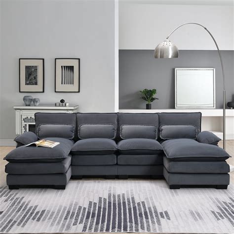 comfortable durable  shaped sectional couch  chaise  seater