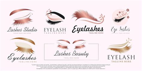 Premium Vector Set Of Eyelash Extension Logo Design For Beauty Salon