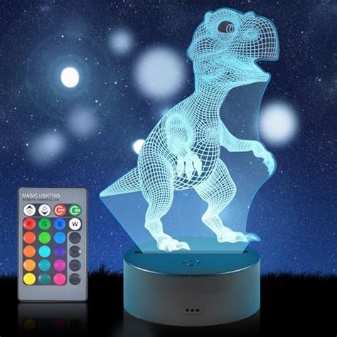 Veilleuse 3D Dinosaure Pour Enfants Lampe De Dinosaure 3D Illusion