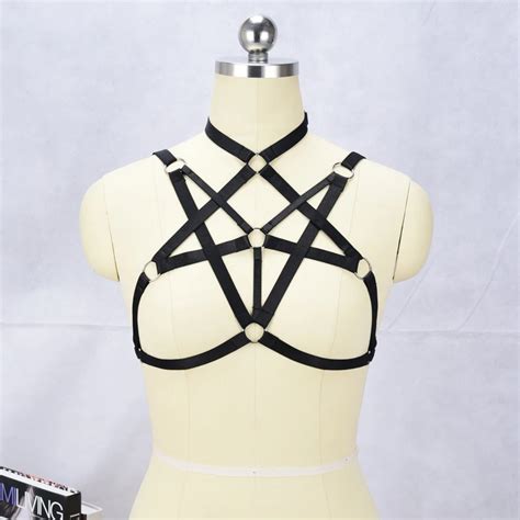 2017 New Black Harness Sexy Lingerie Body Harness Cage Bra Harajuku