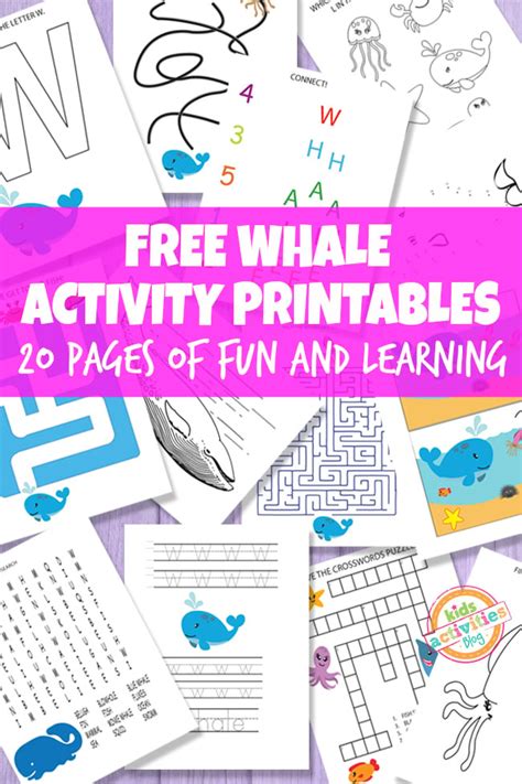 Whale Printable Activities For Kids