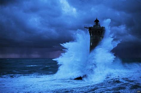 Download Wave Ocean Sea Storm Man Made Lighthouse Image