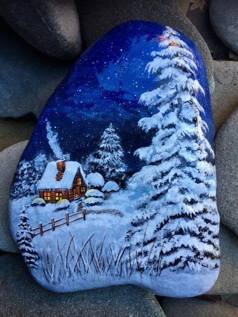 340 Winter Landscape Painting On Rock Ideas In 2021 Winter Landscape