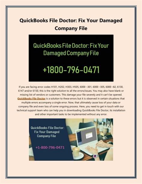 Quickbooks File Doctor Fix Your Damaged Company File