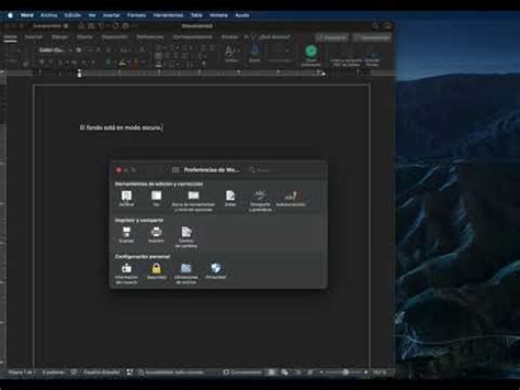 C Mo Cambiar El Modo Oscuro En Microsoft Word Para Mac Youtube