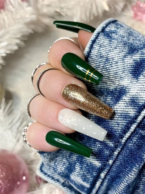 Green And Gold Long Nails Pictures Photos And Images For Facebook