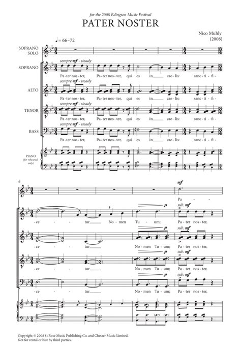 Pater Noster By Nico Muhly 4 Part Digital Sheet Music Sheet Music