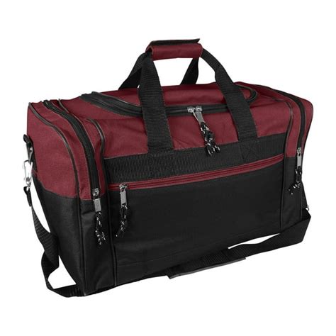 Dalix 17 Blank Duffel Bag Duffle Travel Size Sports Durable Gym Bag In Maroon