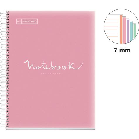 CUADERNO PROFESIONAL MIQUELRIUS EMOTIONS PP RAYA 120H ROSA