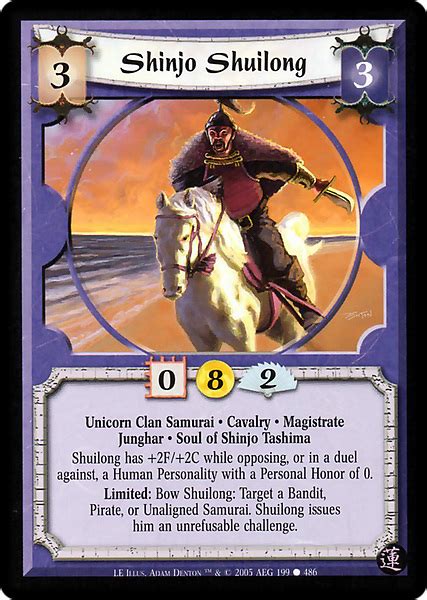 Shinjo Shuilong Card L5r Legend Of The Five Rings Wiki Fandom