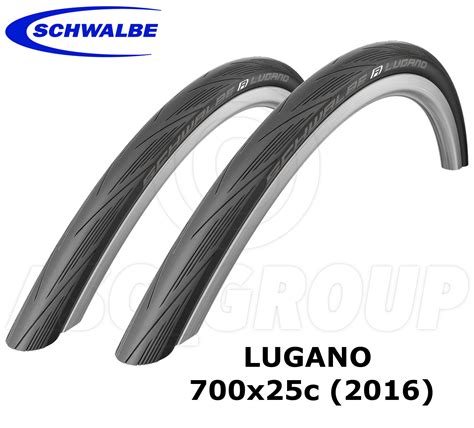 Schwalbe Lugano 700x25C (25-622) Racing/Road Bike (2 Tyres) - Black (2016) | eBay