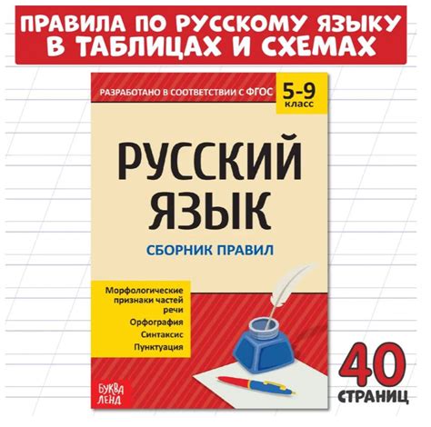 Книга-шпаргалка по русскому языку "Правила", 5-9 класс, 40 стр ...