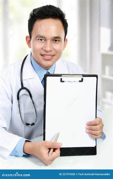 Doctor Showing Blank Clipboard Stock Photo Image Of Diagnosis