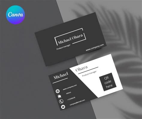 Black and White Business Card Template Business Card Template - Etsy