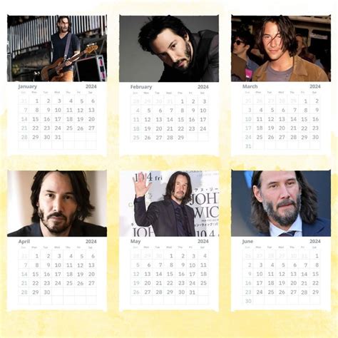 Keanu Reeves Calendar 2024 Vol 2 Wall Calendar Gift For Etsy