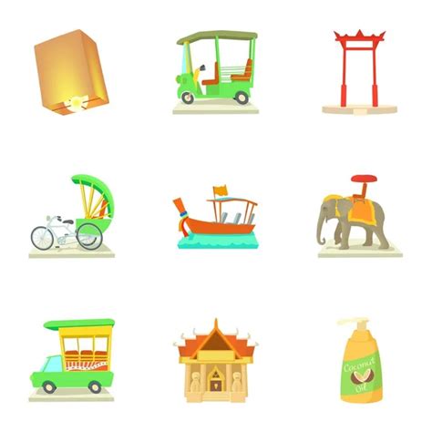 Thailand Tourism Icon Set Vector Art Stock Images Depositphotos