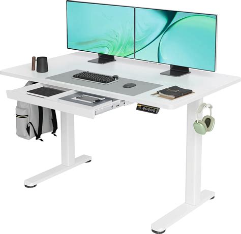 Claiks Standing Desk With Drawers Stand Up Electric Standing Desk