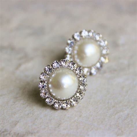 Pearl Earrings Bridesmaid Earrings Ivory Pearl Earrings Etsy