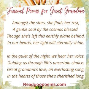 Beyond the Horizon: 5 Funeral Poems for Great Grandma