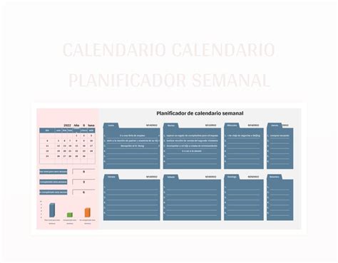 Plantillas Planificador Semanal Para Excel Gratis y Hojas de Cálculo de