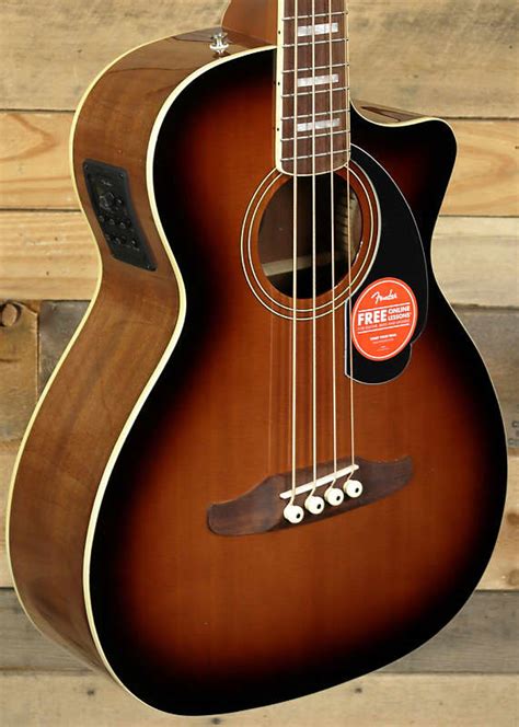 Fender Kingman Acoustic Electric Bass Shaded Edge Burst W Reverb