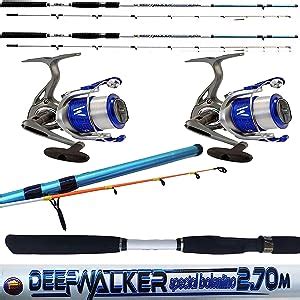 Canna Pesca Seppia Bolentino Spinning Barca Mare Con Mulinello Filo Kit