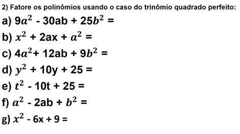 Fatoração de polinômios usando o Trinômio quadrado perfeito YouTube