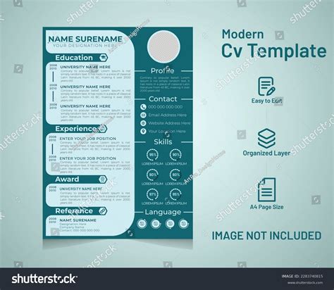 Professional Cv Resume Template Design Cover Stock Vector (Royalty Free ...