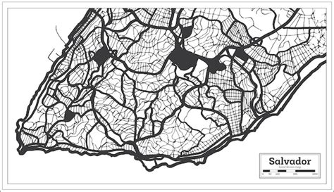 Premium Vector Salvador Brazil City Map In Black And White Color In