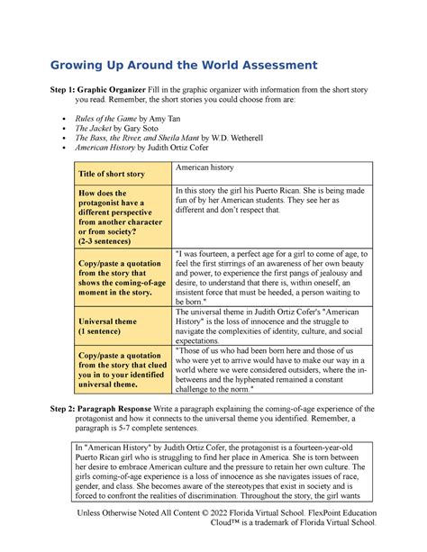 Growing Up Around The World Growing Up Around The World Assessment