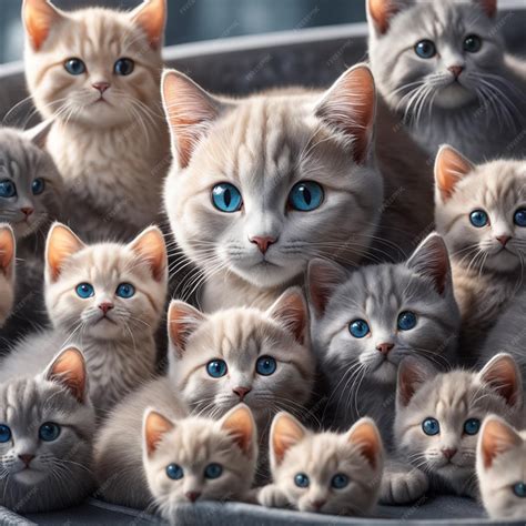 Premium AI Image | cute gray kittens