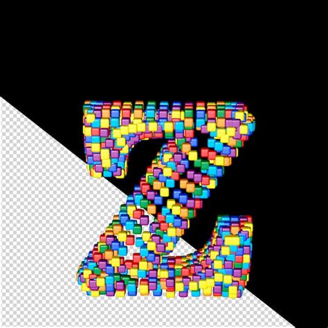 Premium Psd Colored Letters From Small Cubes Letter Z