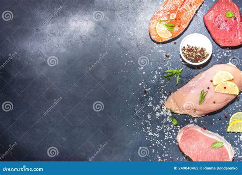 Various Animal Protein Sources Stock Photo - Image of animal ...