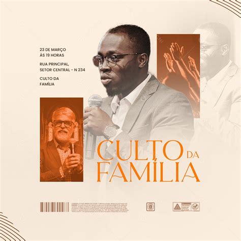 Culto Da Fam Lia Flyer Gospel Social Media Psd Edit Vel Zip Culto Da