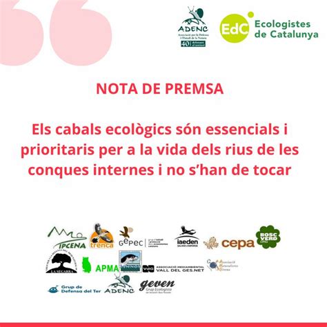 Ecologistes De Catalunya Els Cabals Ecol Gics S N Essencials I