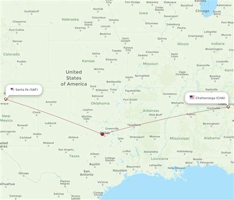 All Flight Routes From Santa Fe To Chattanooga Saf To Cha Flight Routes