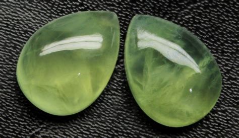 Prehnite Pair Gemstonenatural Prehnite Cabochon X Mm Pear Etsy