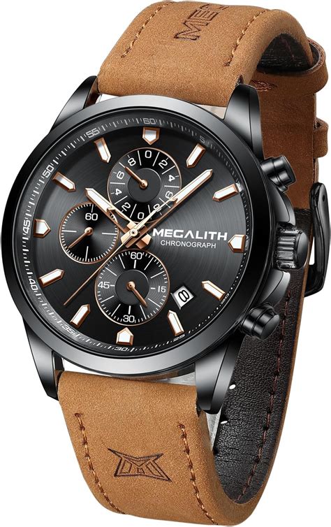 Megalith Herrenuhren Chronographen Analog Quartz Armbanduhr Herren