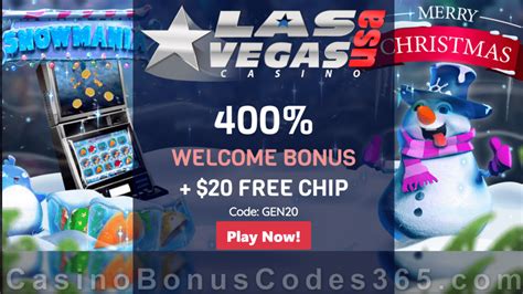 Las Vegas USA Casino $20 FREE Chip plus 400% Match Bonus Holiday ...