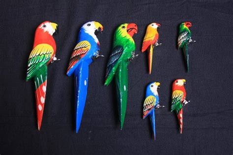 4 WOOD PARROT Darlene S Shells