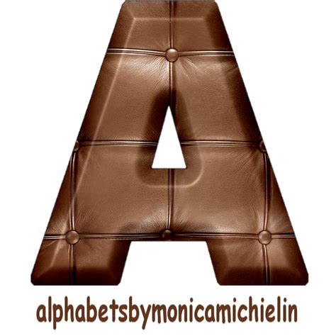 Monica Michielin Alphabets Textura De Couro Marrom Alfabeto Em Png