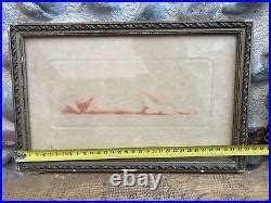 Très Belle Eau forte sanguine FEMME NUE Erotique Nu Gravure signé Jean