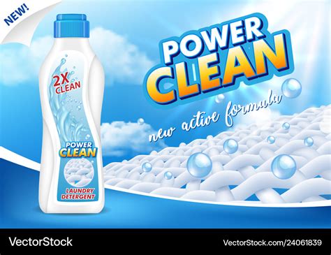 Liquid Laundry Detergent Ad Realistic Royalty Free Vector